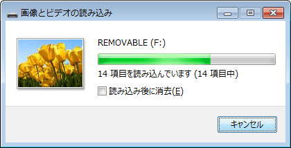 下図の画像が表示され、画像の読み込みが開始されたら、しばらく待ちます